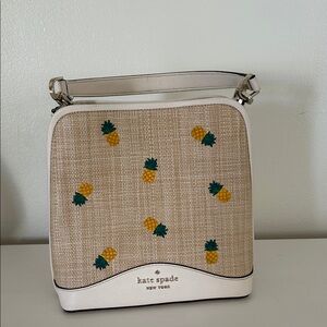 Kate Spade Tan and White Pineapple Shoulder Bag